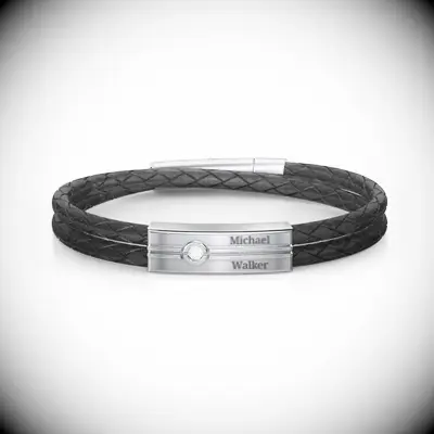 Leather bracelet 10 year anniversary gift