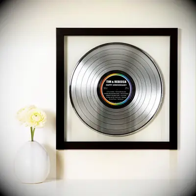 Personalized metallic framed record 10 year anniversary gift