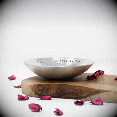 Custom hammered catchall dish 10 year anniversary gift