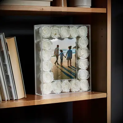 Preserved rose frame bridesmaid gift to bride