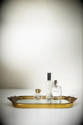 Vintage-inspired vanity tray bridesmaid gift to bride