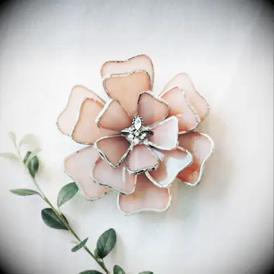 Glass flower ring holder bridesmaid gift to bride