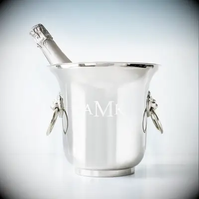 Monogrammed ice bucket bridesmaid gift to bride
