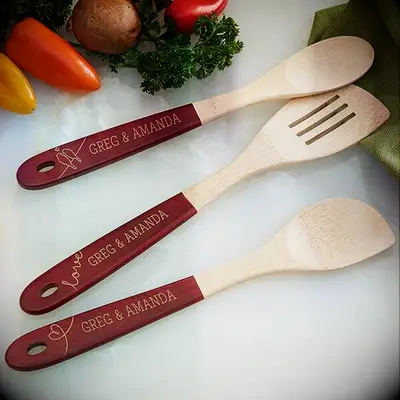 Personalized cooking utensils inexpensive bridal shower gift