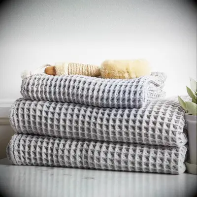 Waffle bath towel inexpensive bridal shower gift