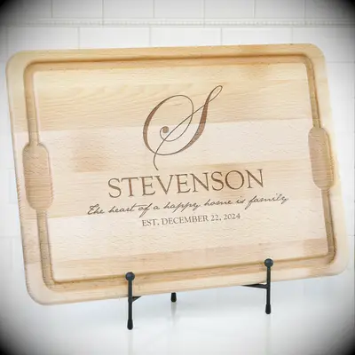 Engraved wood chopping board