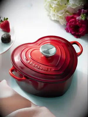 Heart-shaped dutch oven in a deep red color wedding gift for sister