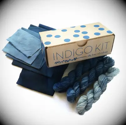 Indigo blue tie-dye kit for DIY anniversary gift