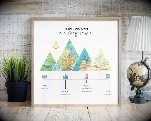 Customized Map Art for the best wedding gift