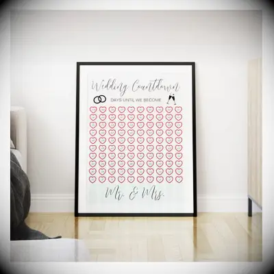 wedding countdown poster for the perfect gift
