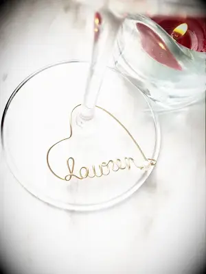 Custom wine glass charm wedding favors