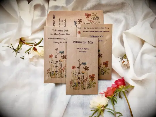 Wildflower seed packet wedding favors