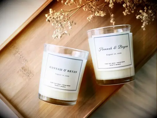 Custom candle wedding favors