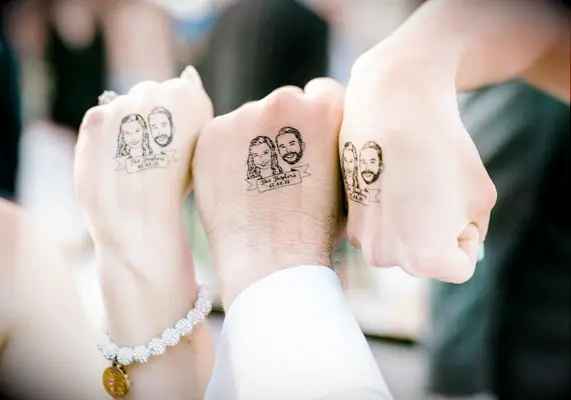 Temporary tattoo wedding favors