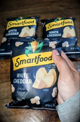 White cheddar popcorn snack favor