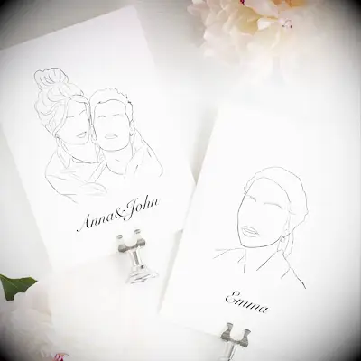 Custom guest portrait wedding favors