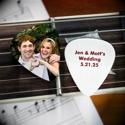 Custom guitar pic favors