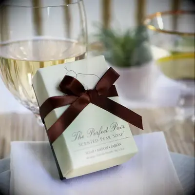 Pear scented soap guest favor