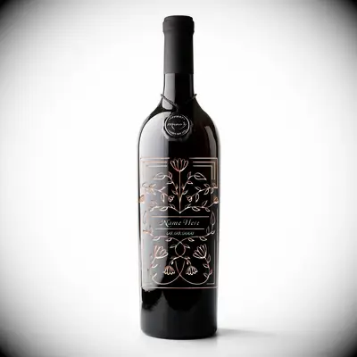 Etched Bottle of Wine seven year anniversary gift