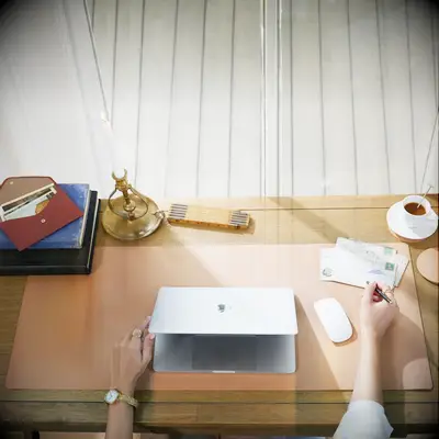 Monogrammed desk pad