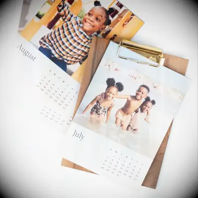 Desktop Photo Calendar 7 year anniversary gift idea