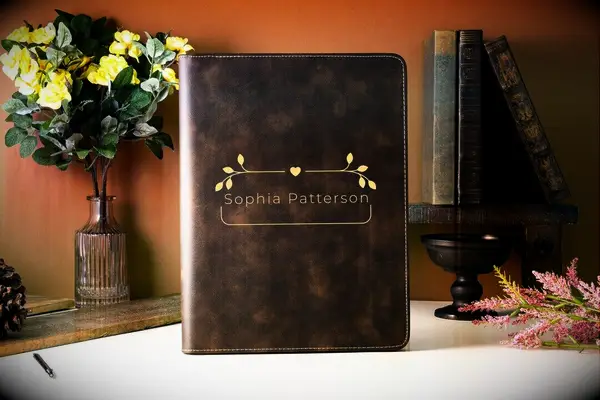 Vegan leather portfolio case from Etsy