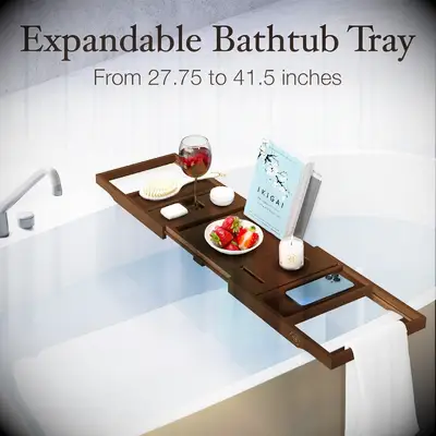 Bamboo bathtub tray