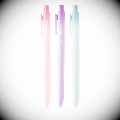 Colorful pens that feature encouraging saying on the side thank you gift