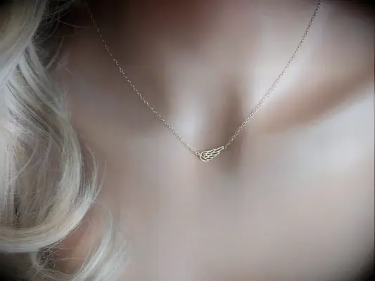 Gold angel wing necklace thank-you gift
