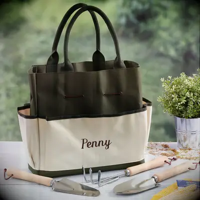 Garden tool set embroidered with name from Personalization Mall