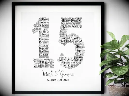 Personalized word art for your anniversary