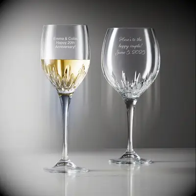 Engraved crystal wine glasses