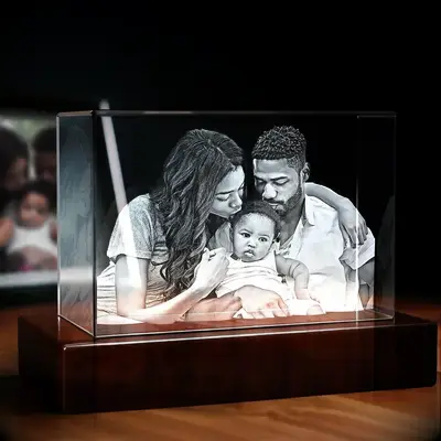 Engraved photo cube