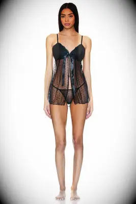 Black sheer babydoll dress