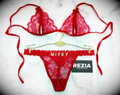Red lace custom lingerie set