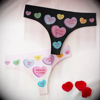 Custom hearts thong