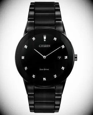 Sleek stainless steel watch with diamond-accent dial modern 30-year anniversary gift