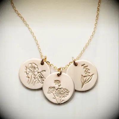 Birthdate flower necklace