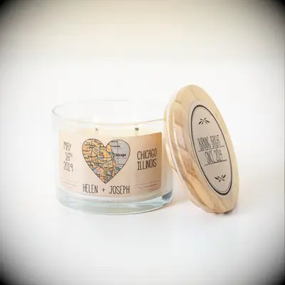 Cute personalized anniversary candle gift idea