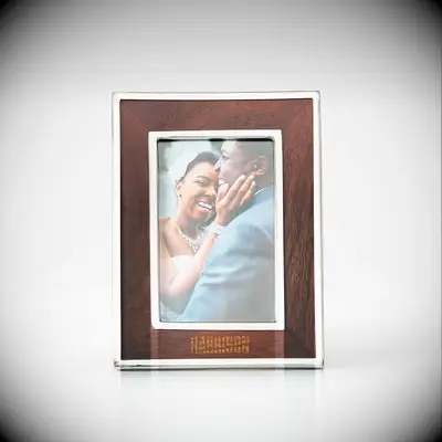 Silver and wood photo frame