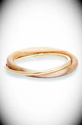 Wood and gold bangles