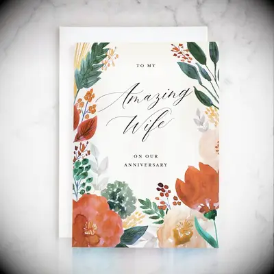 Amazing wife anniversary card