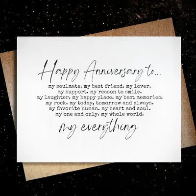 Anniversary card to my everything