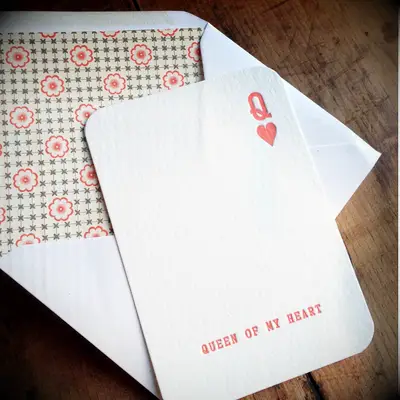 Queen of hearts inspired anniversary card