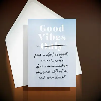 Good vibes only card