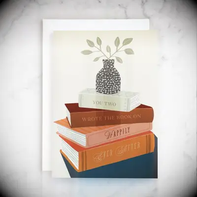 Book themed anniversary card