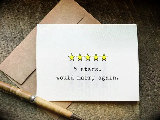 5 stars anniversary card