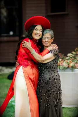 Bride with mother