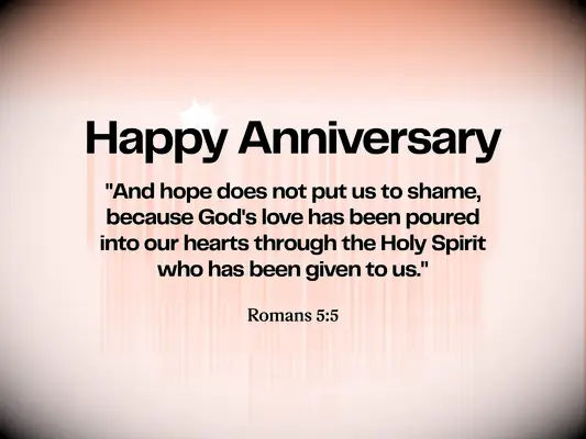 Anniversary Bible verse - Romans 5:5 - God