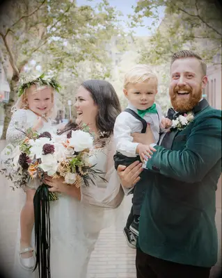 Family Wedding Portrait at Metropolist in Seattle, Washington